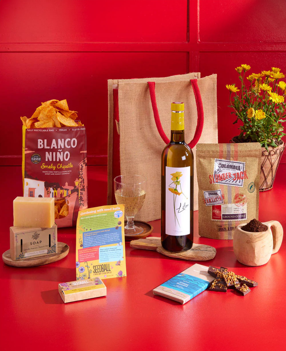 Natural Treats with White Wine Gift Bag<br/>(Corporate Gifts)